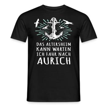 Sprüche Aurich - Männer T-Shirt - Schwarz - Vorne - AI Model Male 178 light (178cm)