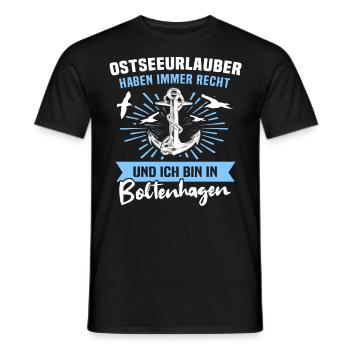 Boltenhagen Urlaub - Männer T-Shirt - Schwarz - Vorne - AI Model Male 178 light (178cm)