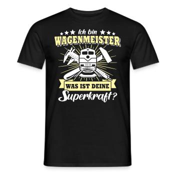 Wagenmeister Superkraft - Männer T-Shirt - Schwarz - Vorne - AI Model Male 178 light (178cm)