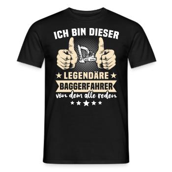 Baggerfuehrer Baggerfahrer - Männer T-Shirt - Schwarz - Vorne - AI Model Male 178 light (178cm)
