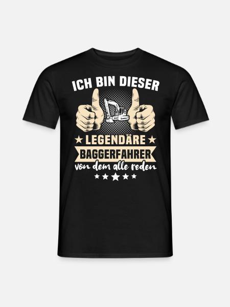 Baggerfuehrer Baggerfahrer - Männer T-Shirt - Schwarz