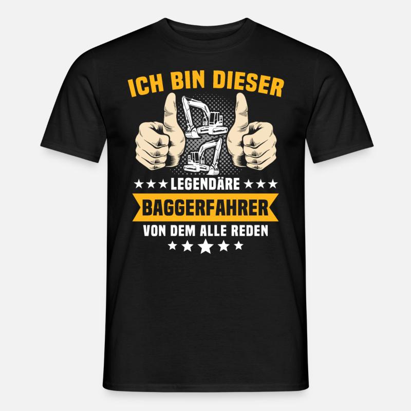 Baggerfuehrer Baggerfahrer - Männer T-Shirt - Schwarz
