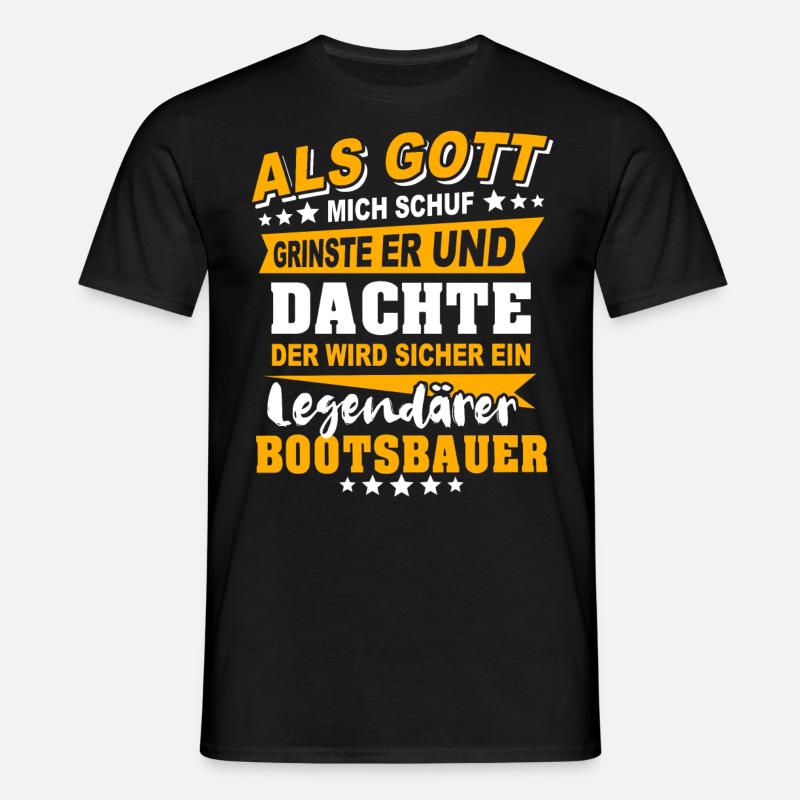 Bootsbauer Sprüche - Männer T-Shirt - Schwarz