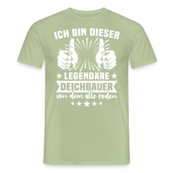 Deichbauer Legende - Männer T-Shirt - Sage - Vorne - AI Model Male 178 light (178cm)