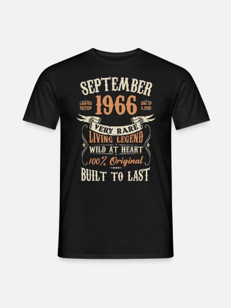 September 1966 Geburtstagsgeschenk - Männer T-Shirt - Schwarz