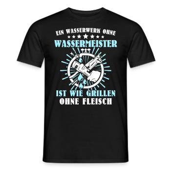 Wassermeister Wasserwerk - Männer T-Shirt - Schwarz - Vorne - AI Model Male 178 light (178cm)