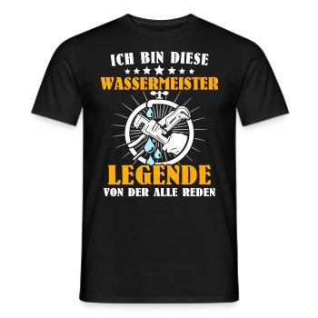 Wassermeister Wasserwerk - Männer T-Shirt - Schwarz - Vorne - AI Model Male 178 light (178cm)