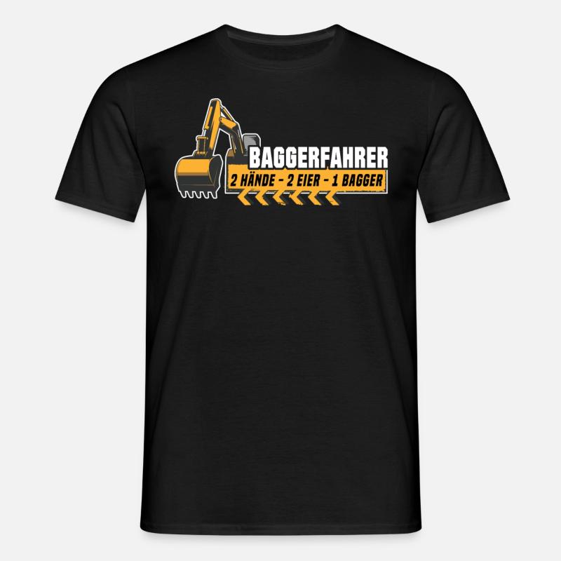 Baggerfahrer - Männer T-Shirt - Schwarz