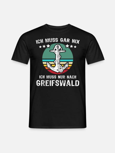 Greifswald Urlaub - Männer T-Shirt - Schwarz