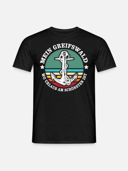 Greifswald Urlaub - Männer T-Shirt - Schwarz
