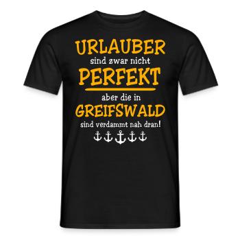 Greifswald Ferien - Männer T-Shirt - Schwarz - Vorne - AI Model Male 178 light (178cm)