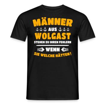 Wolgast Mann Wolgaster Männer - Männer T-Shirt - Schwarz - Vorne - AI Model Male 178 light (178cm)