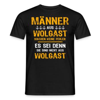 Wolgast Mann Wolgaster Männer - Männer T-Shirt - Schwarz - Vorne - AI Model Male 178 light (178cm)