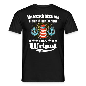 Wolgast Mann Wolgaster Männer - Männer T-Shirt - Schwarz - Vorne - AI Model Male 178 light (178cm)