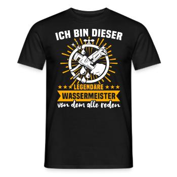 Wassermeister Wasserwerk - Männer T-Shirt - Schwarz - Vorne - AI Model Male 178 light (178cm)