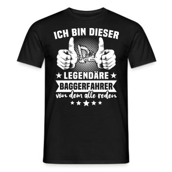 Baggerführer Bagger Baggerfahrer - Männer T-Shirt - Schwarz - Vorne - AI Model Male 178 light (178cm)
