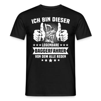 Baggerführer Bagger Baggerfahrer - Männer T-Shirt - Schwarz - Vorne - AI Model Male 178 light (178cm)