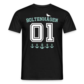 Boltenhagen Boltenhagener - Männer T-Shirt - Schwarz - Vorne - AI Model Male 178 light (178cm)