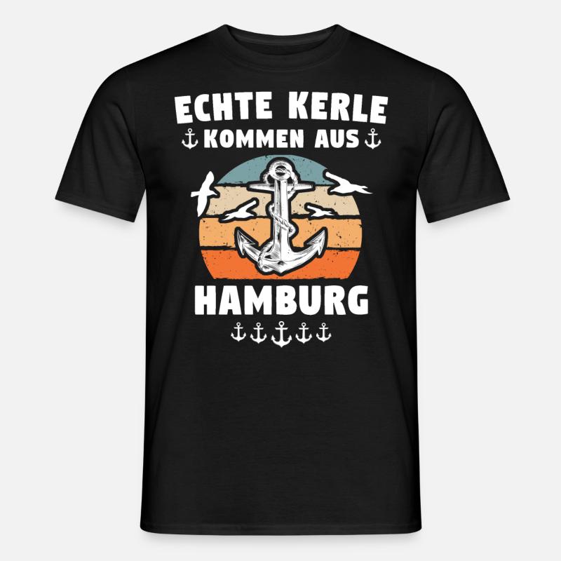 Hamburg Hamburger - Männer T-Shirt - Schwarz