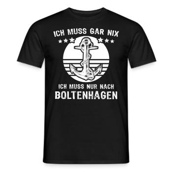 Boltenhagen - Männer T-Shirt - Schwarz - Vorne - AI Model Male 178 light (178cm)