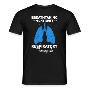 Atemtherapeut Thérapeute Respiratoire - T-shirt homme - noir - Devant - AI Model Male 178 light (178cm)