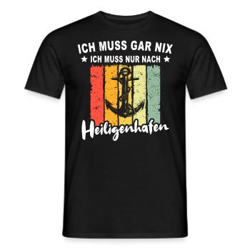 Heiligenhafen - Männer T-Shirt - Schwarz - Vorne - AI Model Male 178 light (178cm)
