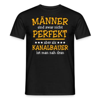 Kanalbauer Sprüche - Männer T-Shirt - Schwarz - Vorne - AI Model Male 178 light (178cm)