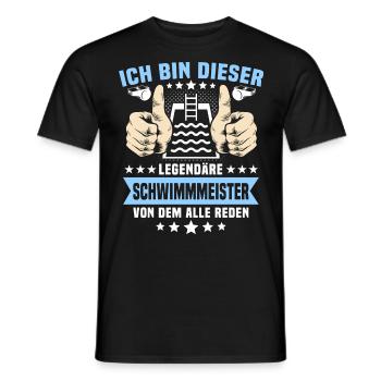 Schwimmmeister Bademeister - Männer T-Shirt - Schwarz - Vorne - AI Model Male 178 light (178cm)