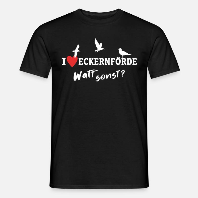 Eckernförde Liebe Eckernförder - Männer T-Shirt - Schwarz