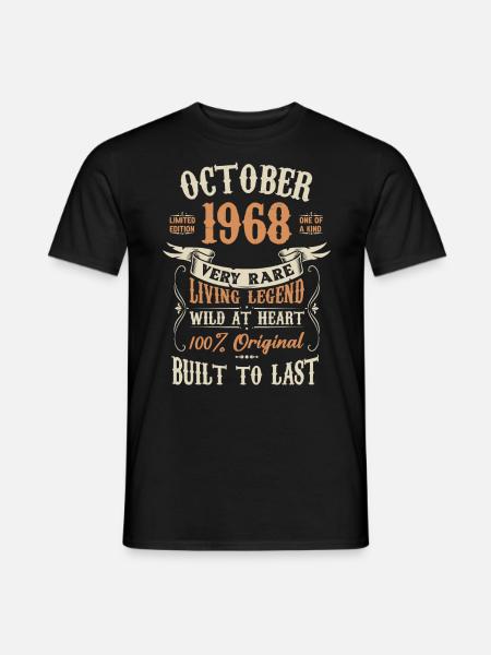 October 1968 Birthday Present - Men's T-Shirt - black