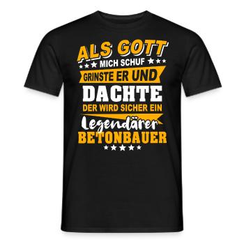 Betonbauer Sprüche - Männer T-Shirt - Schwarz - Vorne - AI Model Male 178 light (178cm)