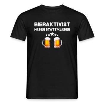BIERAKTIVIST - Heben statt kleben - Bierliebhaber - Männer T-Shirt - Schwarz - Vorne - AI Model Male 178 light (178cm)