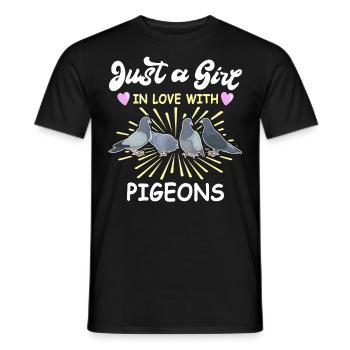Pigeon colombophile fille - T-shirt homme - noir - Devant - AI Model Male 178 light (178cm)