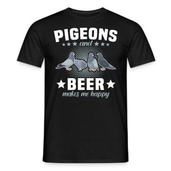 Bière de pigeon - T-shirt homme - noir - Devant - AI Model Male 178 light (178cm)