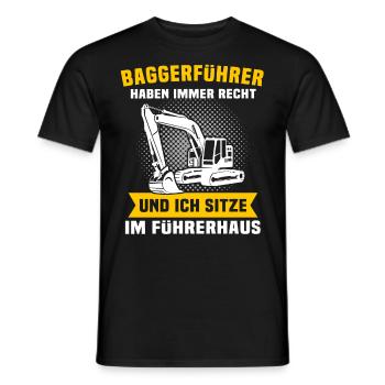 Baggerfahrer - Männer T-Shirt - Schwarz - Vorne - AI Model Male 178 light (178cm)
