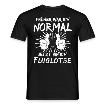Fluglotse - Männer T-Shirt - Schwarz - Vorne - AI Model Male 178 light (178cm)