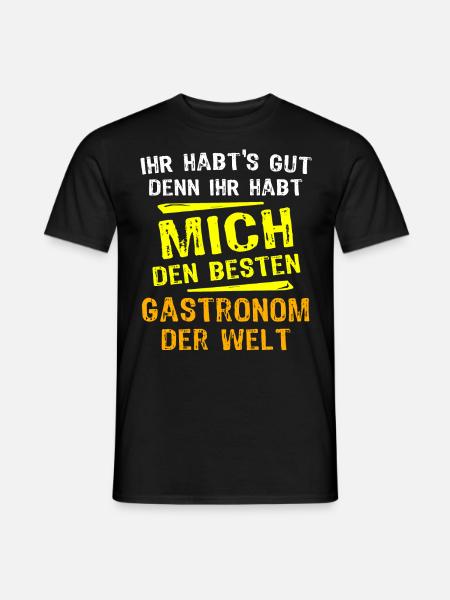 Gastronom Geschenk - Männer T-Shirt - Schwarz
