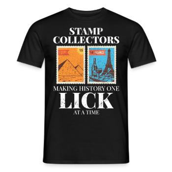 Philatéliste collectionneur collectionneur de timbres - T-shirt homme - noir - Devant - AI Model Male 178 light (178cm)