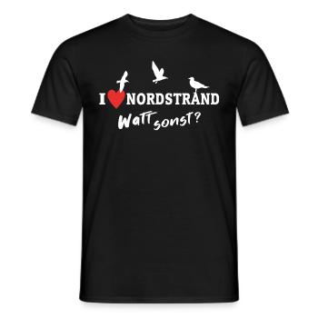I Love Nordstrand Liebe Nordstrander - Men's T-Shirt - black - Front - AI Model Male 178 light (178cm)