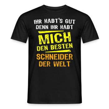 Schneider Geschenk - Männer T-Shirt - Schwarz - Vorne - AI Model Male 178 light (178cm)