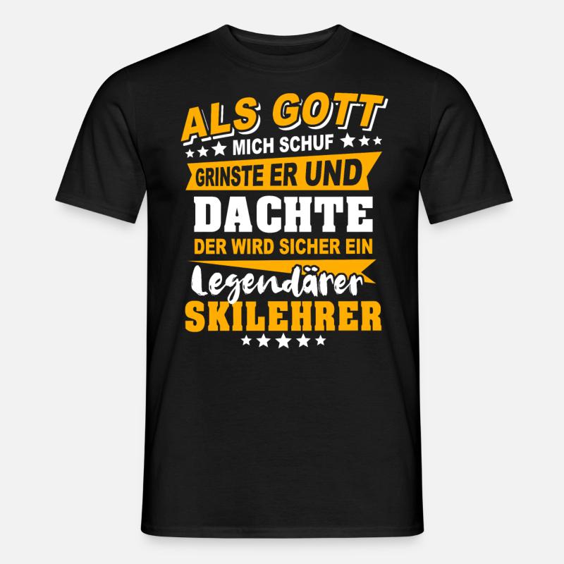 Skilehrer Sprüche - Männer T-Shirt - Schwarz