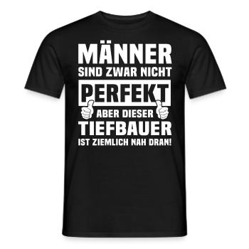 Tiefbauer - Männer T-Shirt - Schwarz - Vorne - AI Model Male 178 light (178cm)