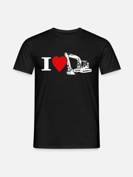 I love excavators - Men's T-Shirt - black