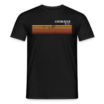 Retro Makena Beach Maui Hawaii Vintage Vacances - T-shirt homme - noir - Devant - AI Model Male 178 light (178cm)