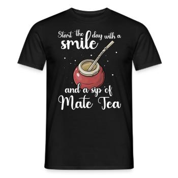 Yerba mate Bombilla - Men's T-Shirt - black - Front - AI Model Male 178 light (178cm)