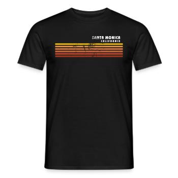 Retro San Monica California Vintage Vacances - T-shirt homme - noir - Devant - AI Model Male 178 light (178cm)