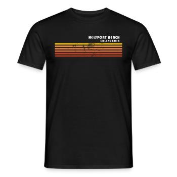 Retro Newport Beach Californie Vintage Vacances - T-shirt homme - noir - Devant - AI Model Male 178 light (178cm)