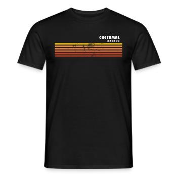 Retro Chetumal Mexico Vintage Vacances Souvenir - T-shirt homme - noir - Devant - AI Model Male 178 light (178cm)