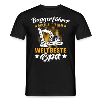 Opa Baggerführer - Männer T-Shirt - Schwarz - Vorne - AI Model Male 178 light (178cm)