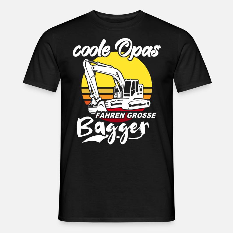Baggerfahrer Opa Baggerführer - Männer T-Shirt - Schwarz